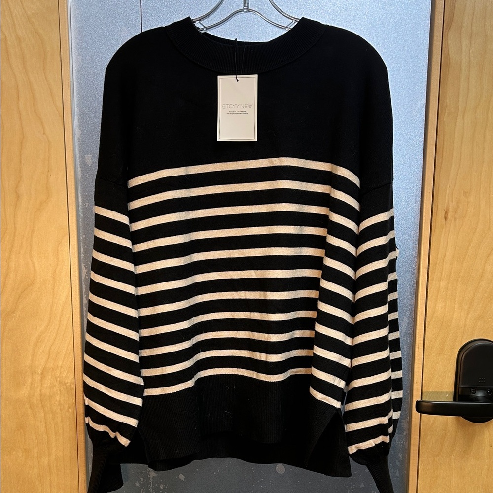Black and White Striped Sweater